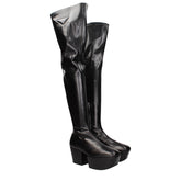 Prada Black Leather Over The Knee